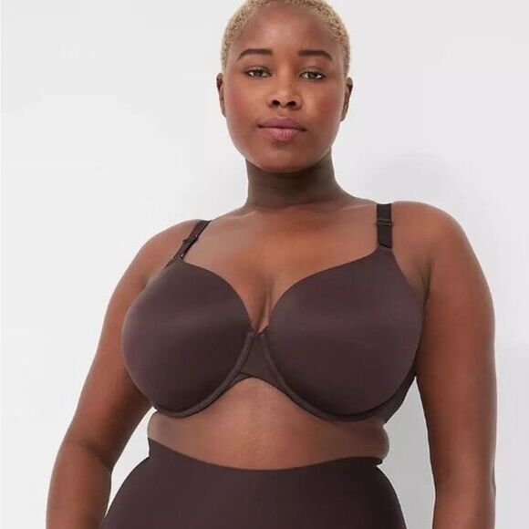 Lane Bryant Cacique Totally Smooth Brown Lightly Lined Full Coverage Bra 38DD - Picture 1 of 6